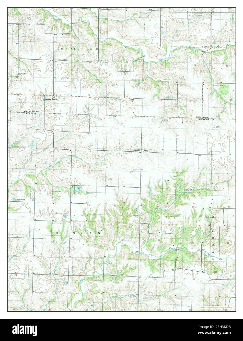Buffalo Prairie, Illinois, map 1991, 124000, United States of America