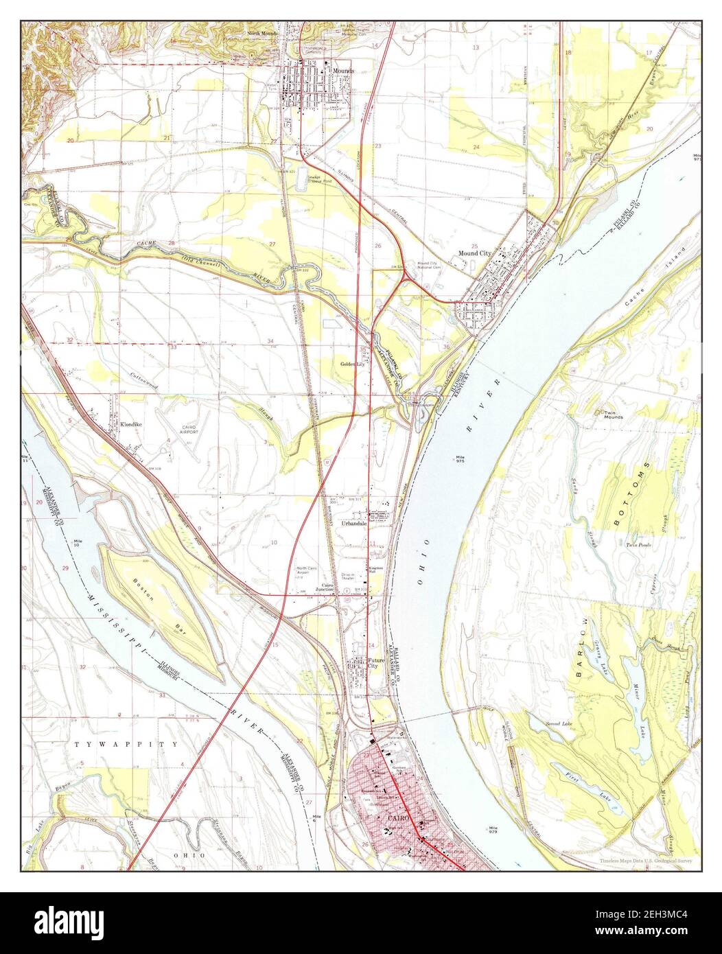 Cairo, Illinois, map 1967, 124000, United States of America by