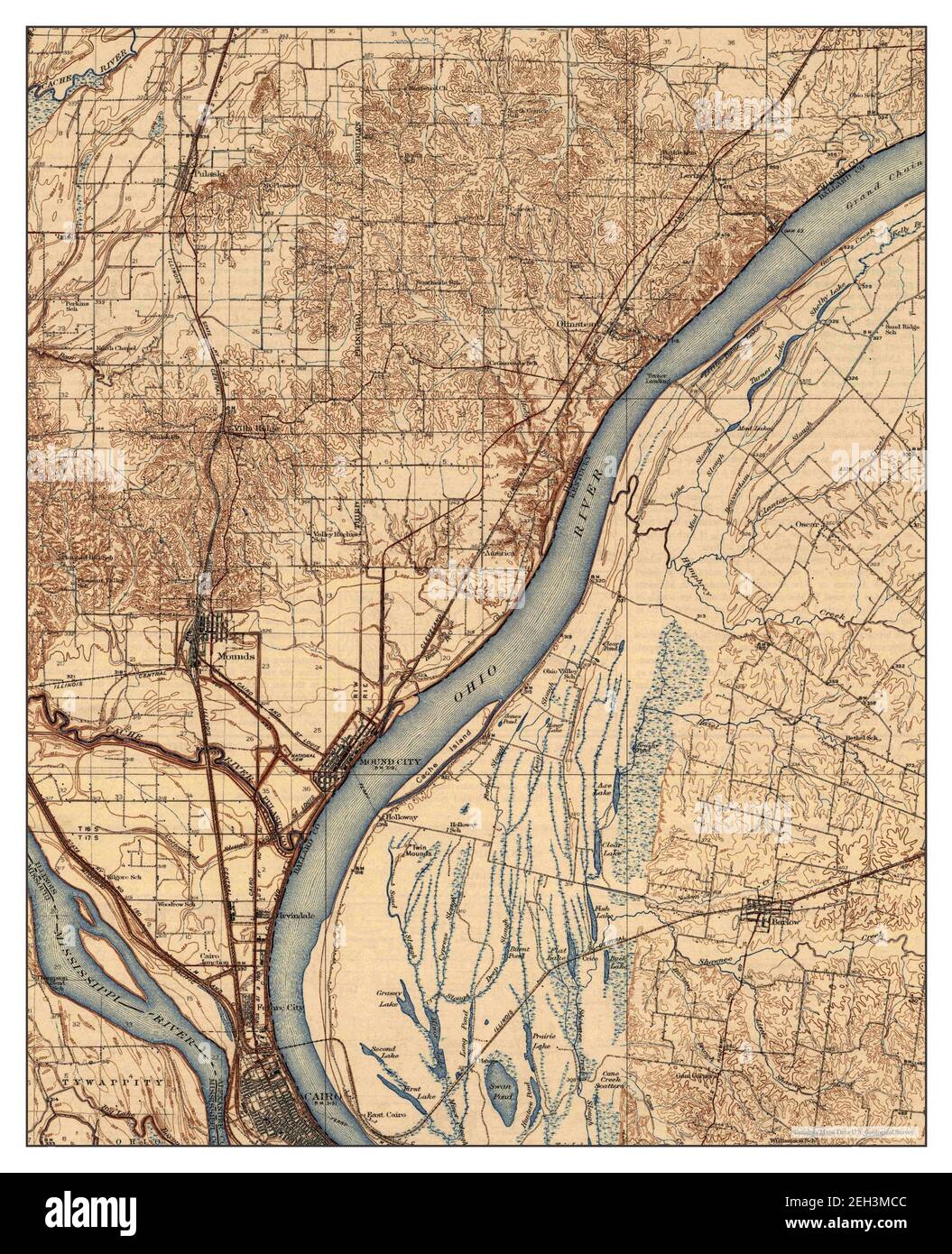 Cairo, Illinois, map 1933, 1:62500, United States of America by ...
