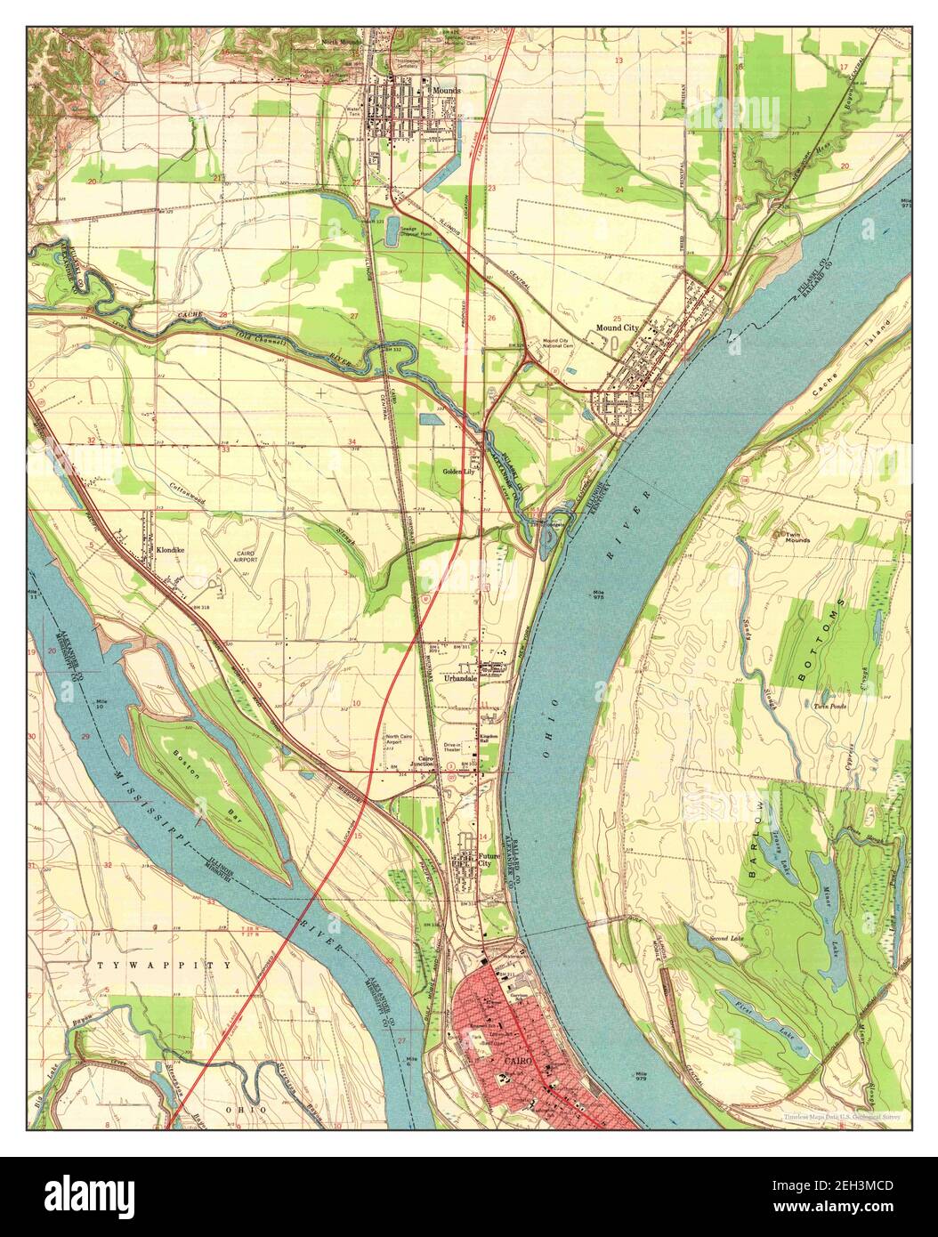 Cairo Illinois Map 1967 124000 United States Of America By Timeless Maps Data Us Geological Survey 2EH3MCD 