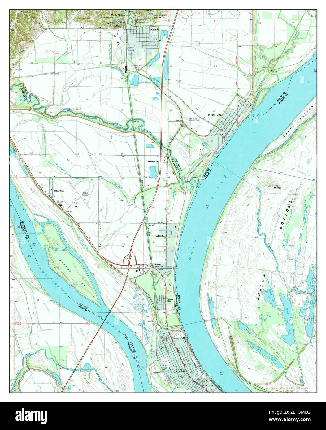 Cairo, Illinois, map 1993, 124000, United States of America by
