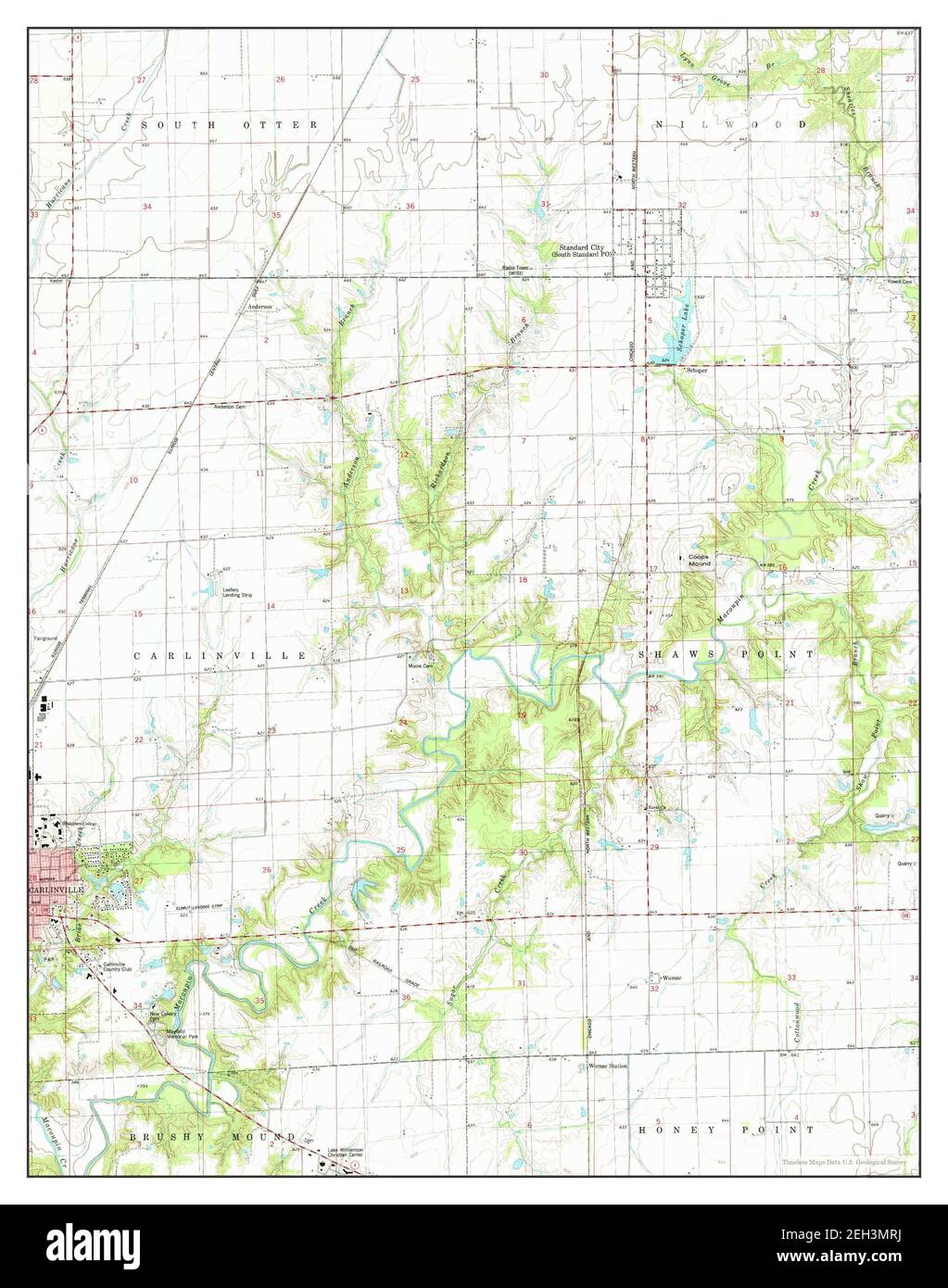 Carlinville East, Illinois, map 1979, 124000, United States of America