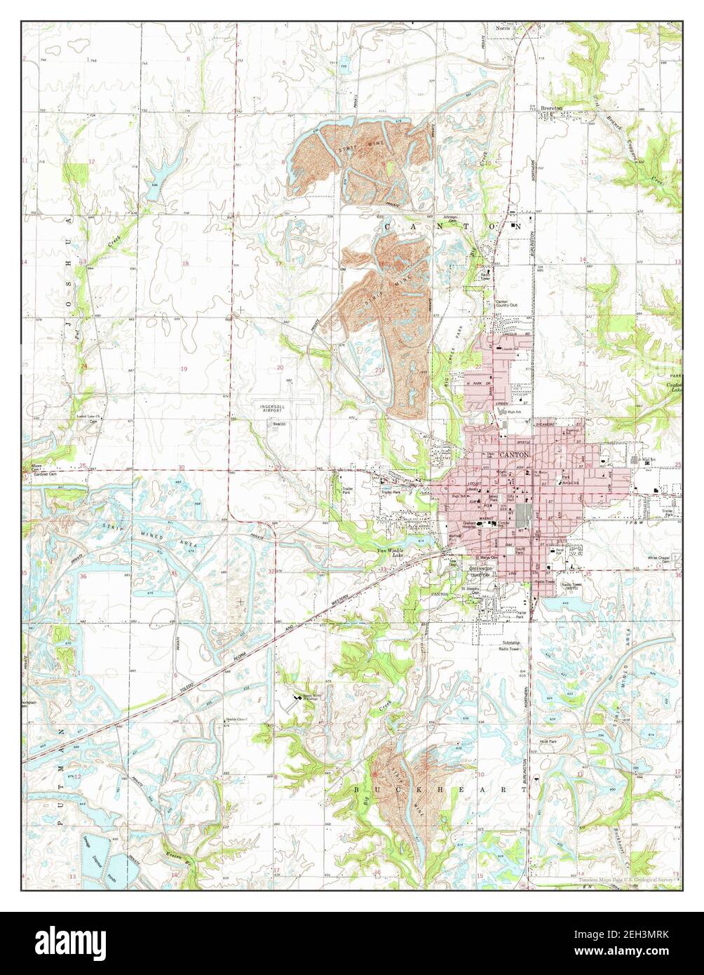 Canton, Illinois, map 1974, 124000, United States of America by