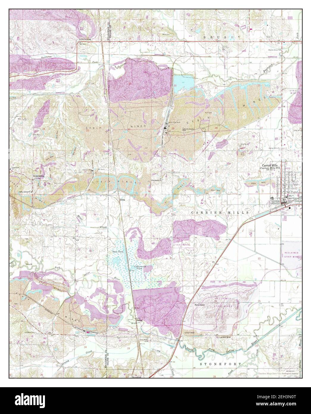 Carrier Mills, Illinois, map 1961, 124000, United States of America by