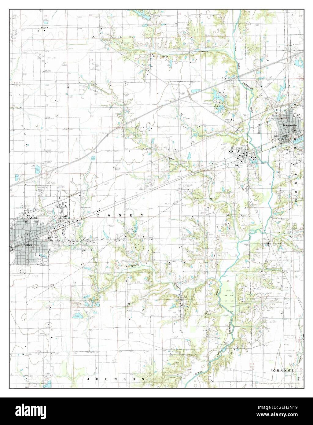 Casey, Illinois, map 1998, 124000, United States of America by