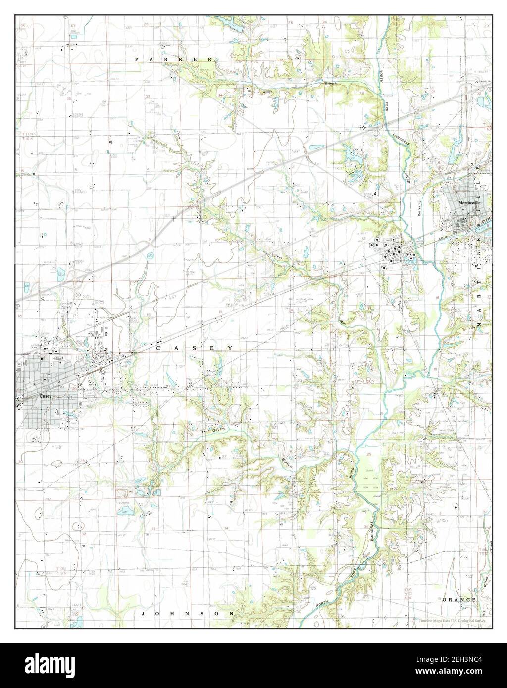 Casey, Illinois, map 1984, 124000, United States of America by Timeless Maps, data U.S