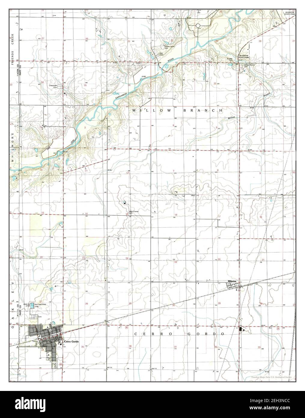 Cerro Gordo, Illinois, map 1999, 124000, United States of America by Timeless Maps, data U.S