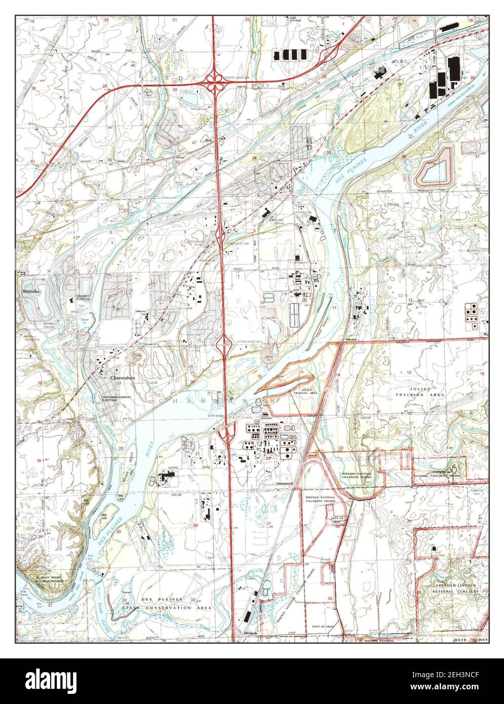 Channahon, Illinois, map 1999, 124000, United States of America by