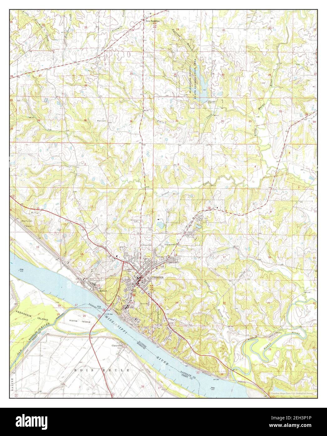 Chester, Illinois, map 1970, 124000, United States of America by