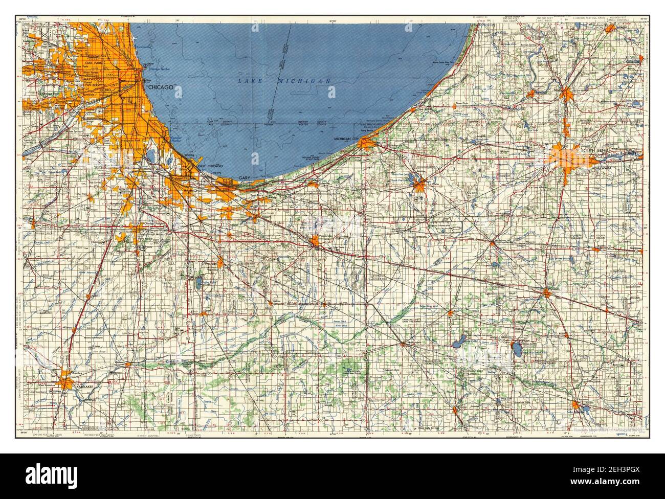 Chicago Illinois map 1957 1 250000 - Chicago Illinois Map 1957 1250000 United States Of America By Timeless Maps Data Us Geological Survey 2EH3PGX