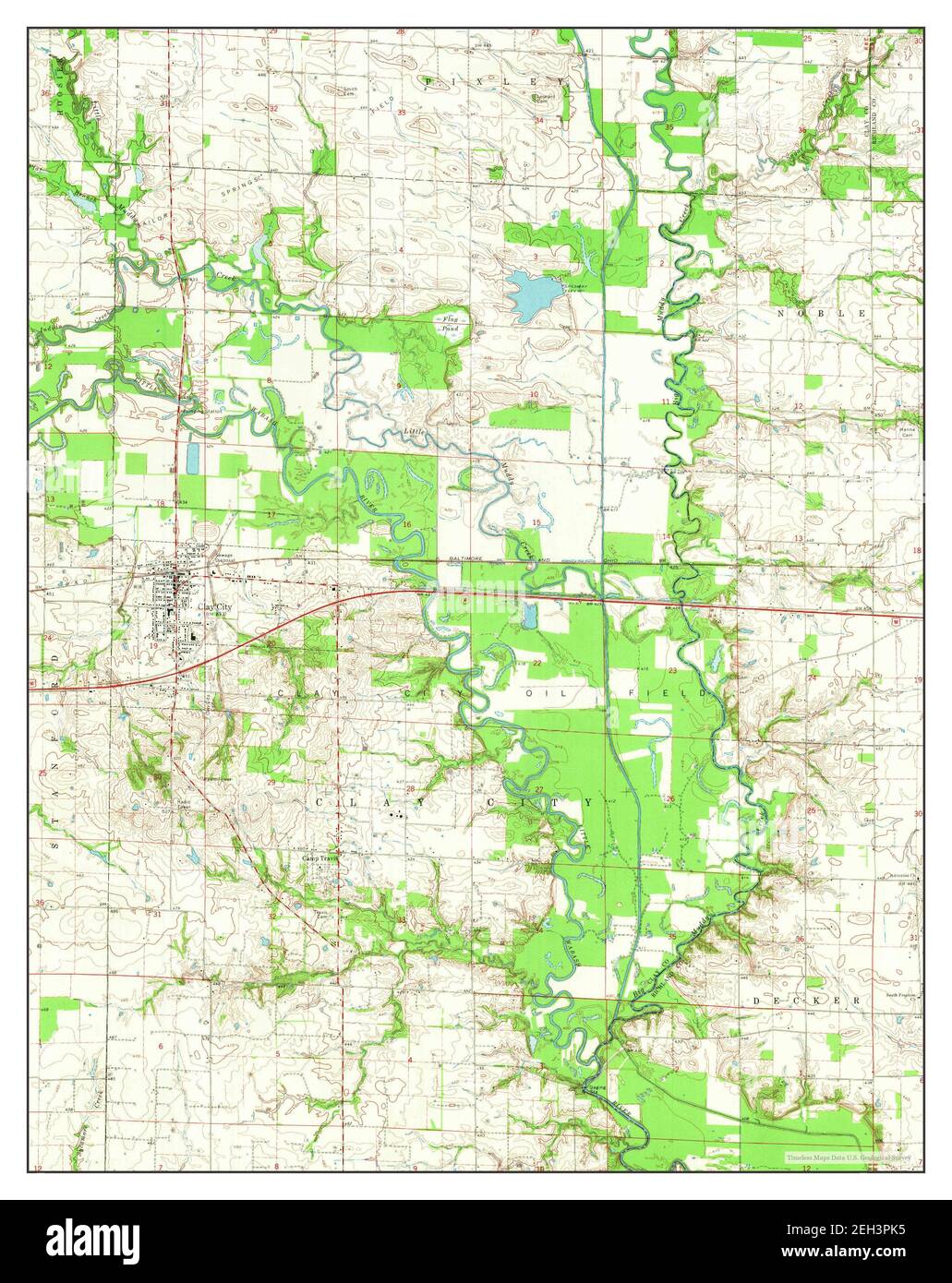 Clay City, Illinois, map 1970, 124000, United States of America by