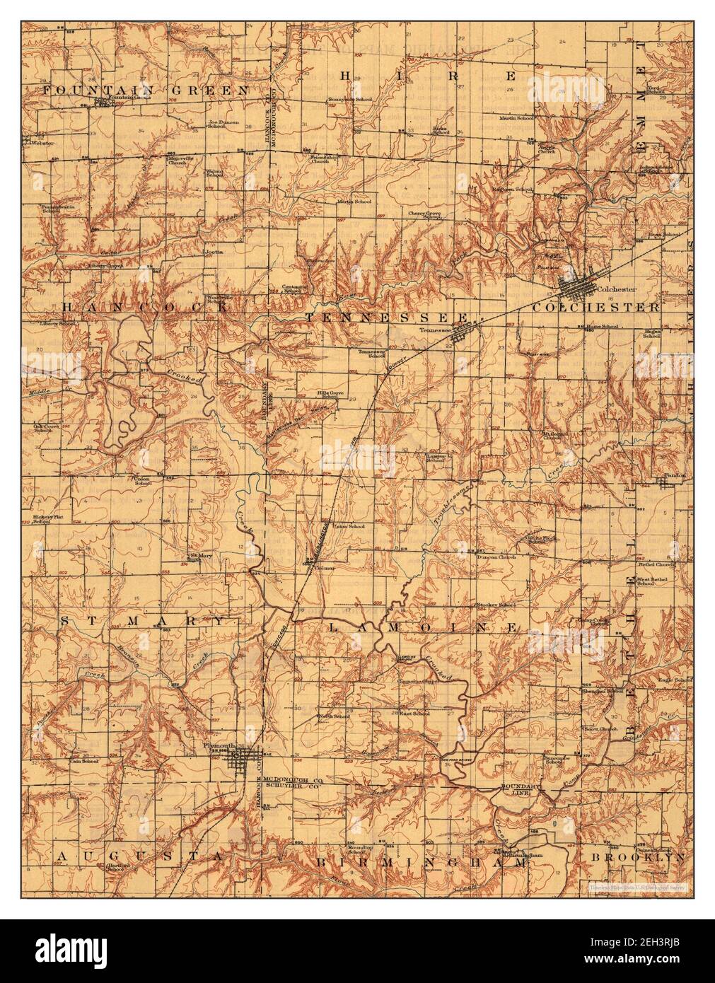 Colchester, Illinois, map 1913, 162500, United States of America by