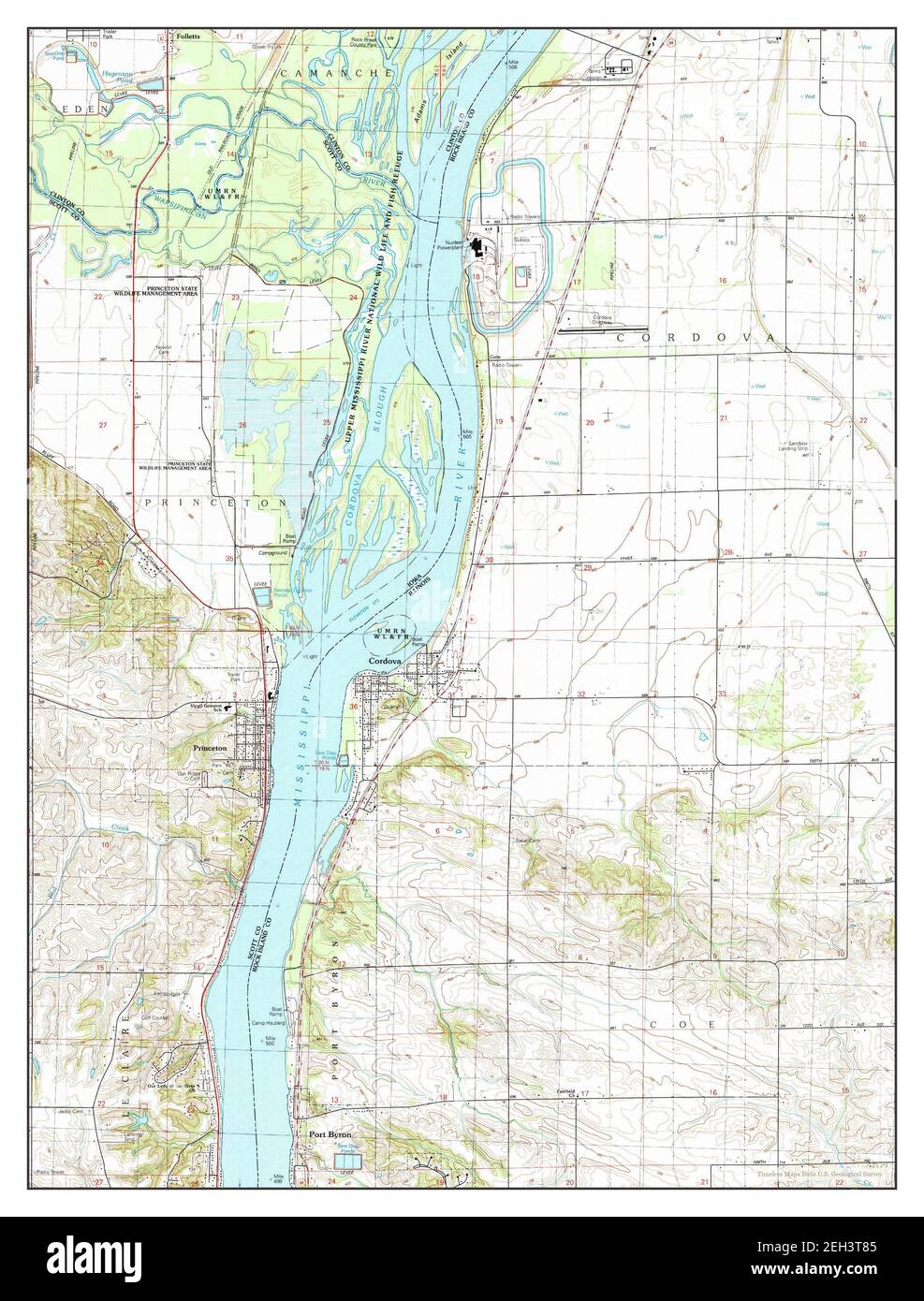 Cordova, Illinois, map 1991, 124000, United States of America by