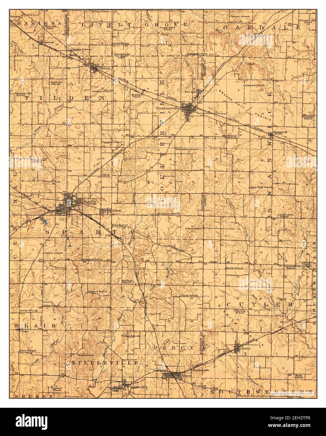 Coulterville, Illinois, map 1917, 162500, United States of America by