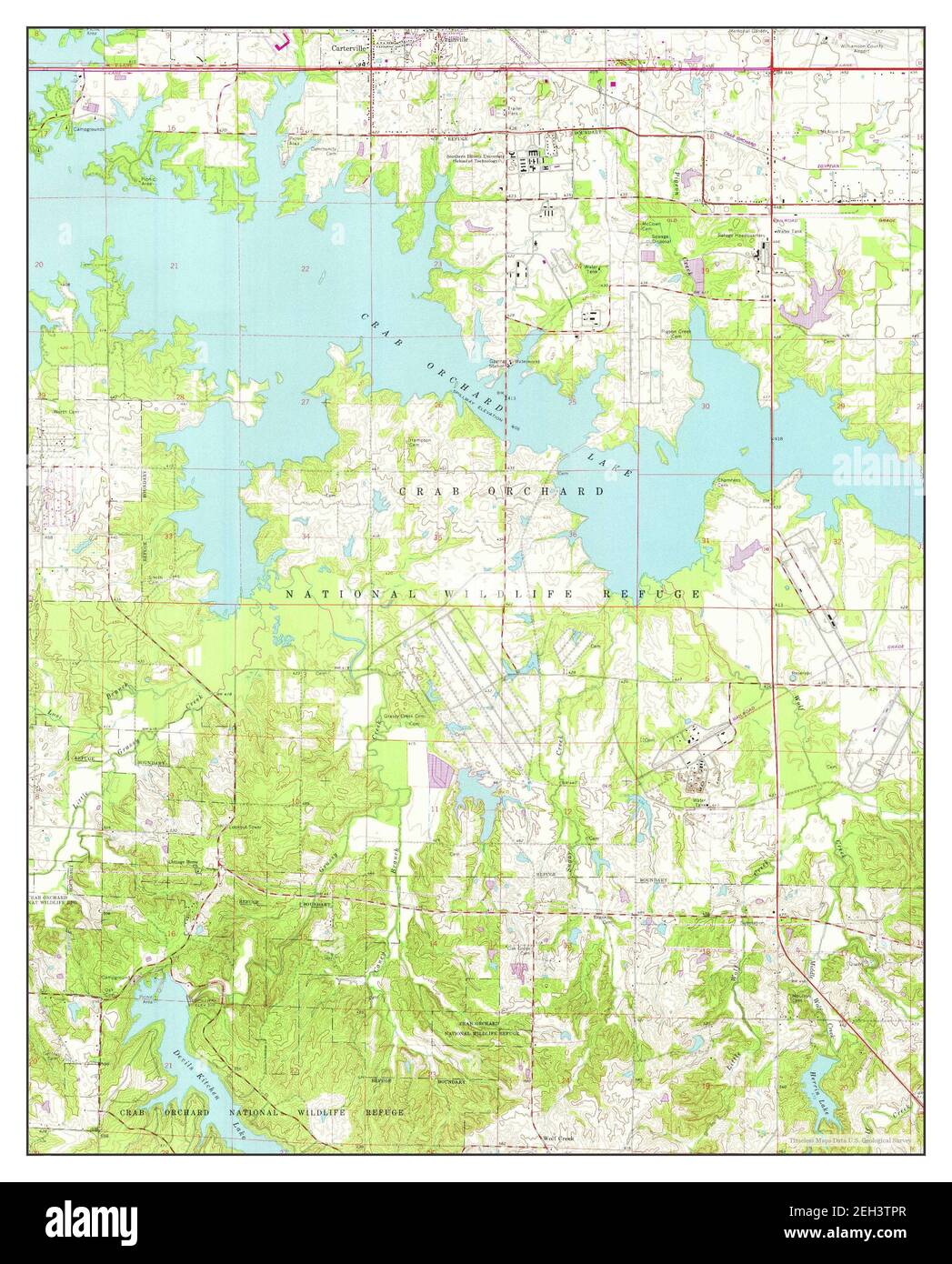 Crab Orchard Lake, Illinois, map 1966, 124000, United States of