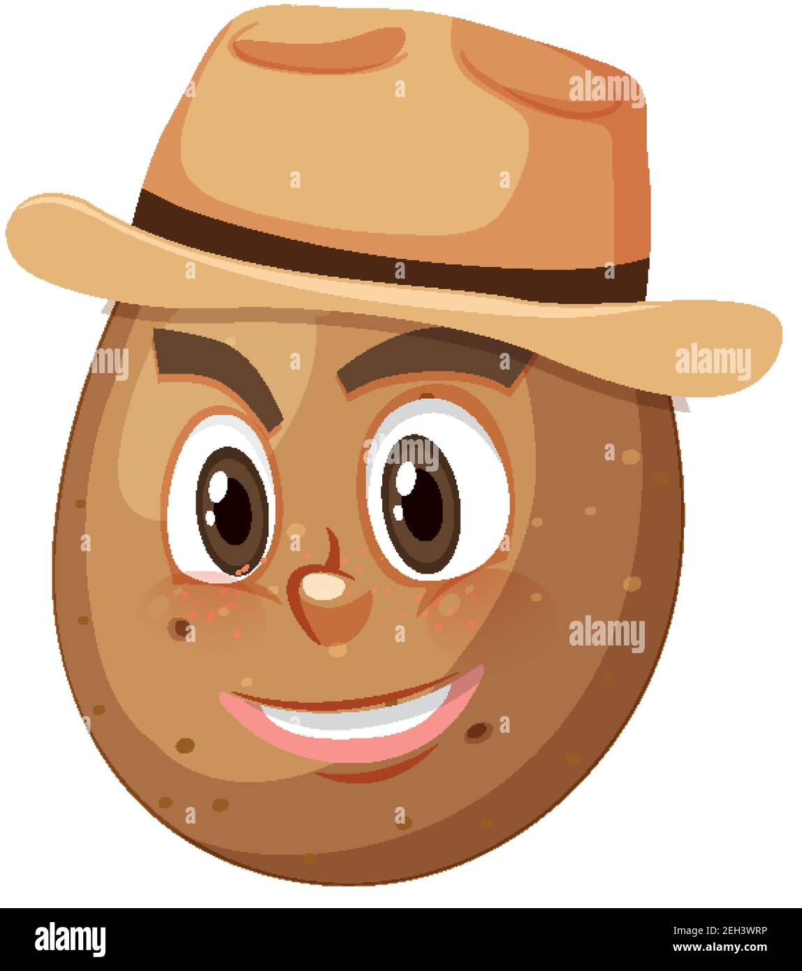 Potato cartoon character with facial expression illustration Stock Vector