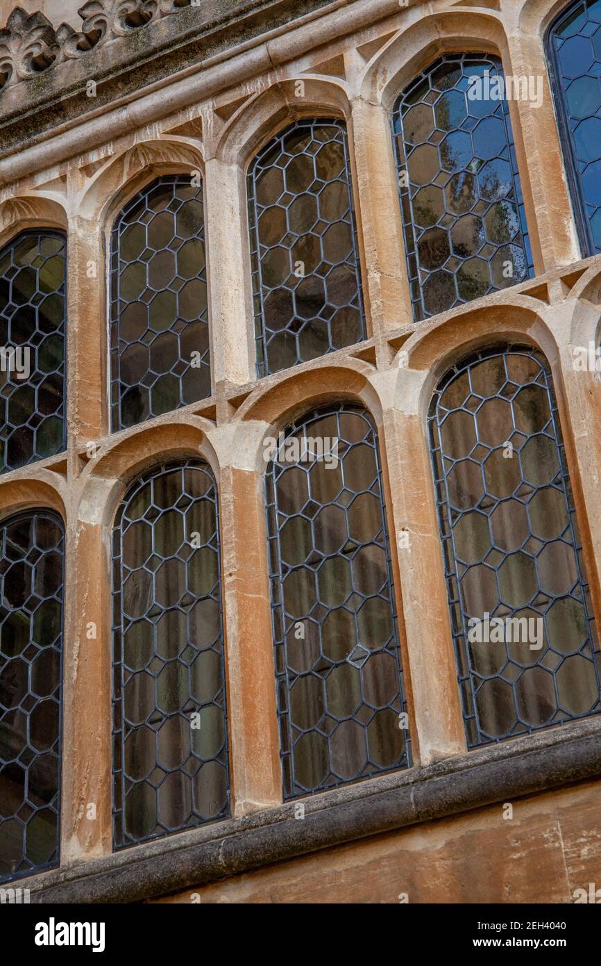 Window of Hall in the first quad (quadrangle) in Jesus College, Oxford