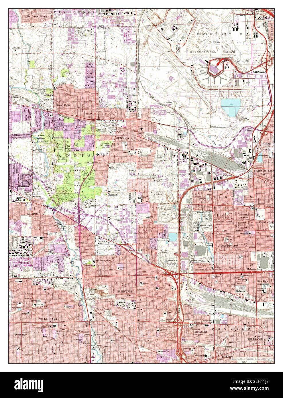 Elmhurst, Illinois, map 1963, 124000, United States of America by Timeless Maps, data U.S