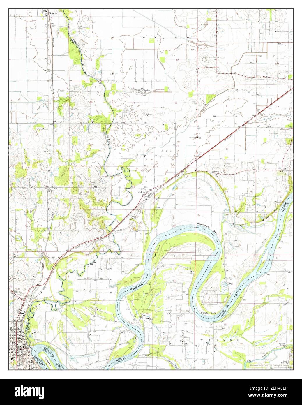 Grayville, Illinois, map 1959, 124000, United States of America by