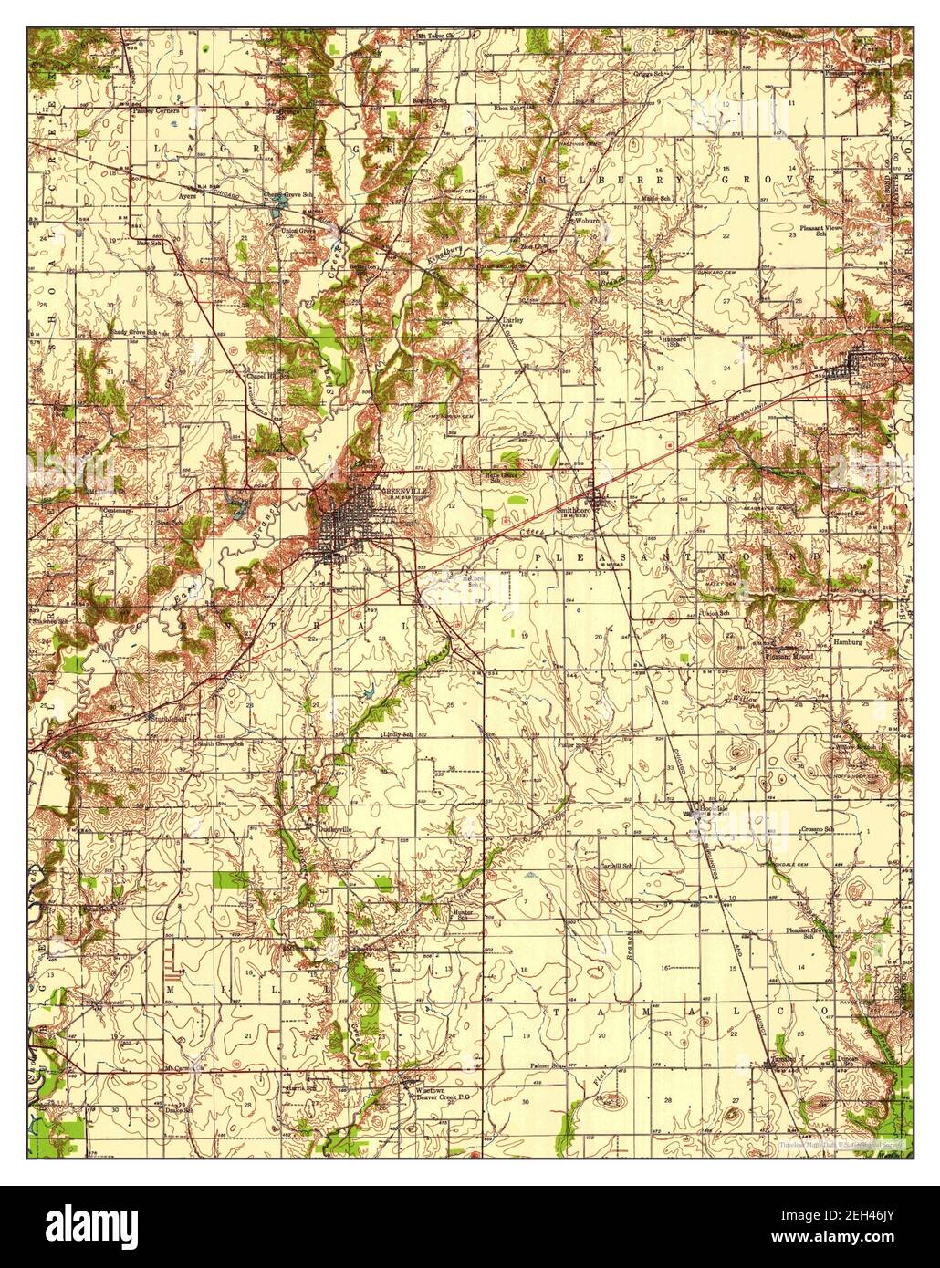 Greenville, Illinois, map 1939, 162500, United States of America by