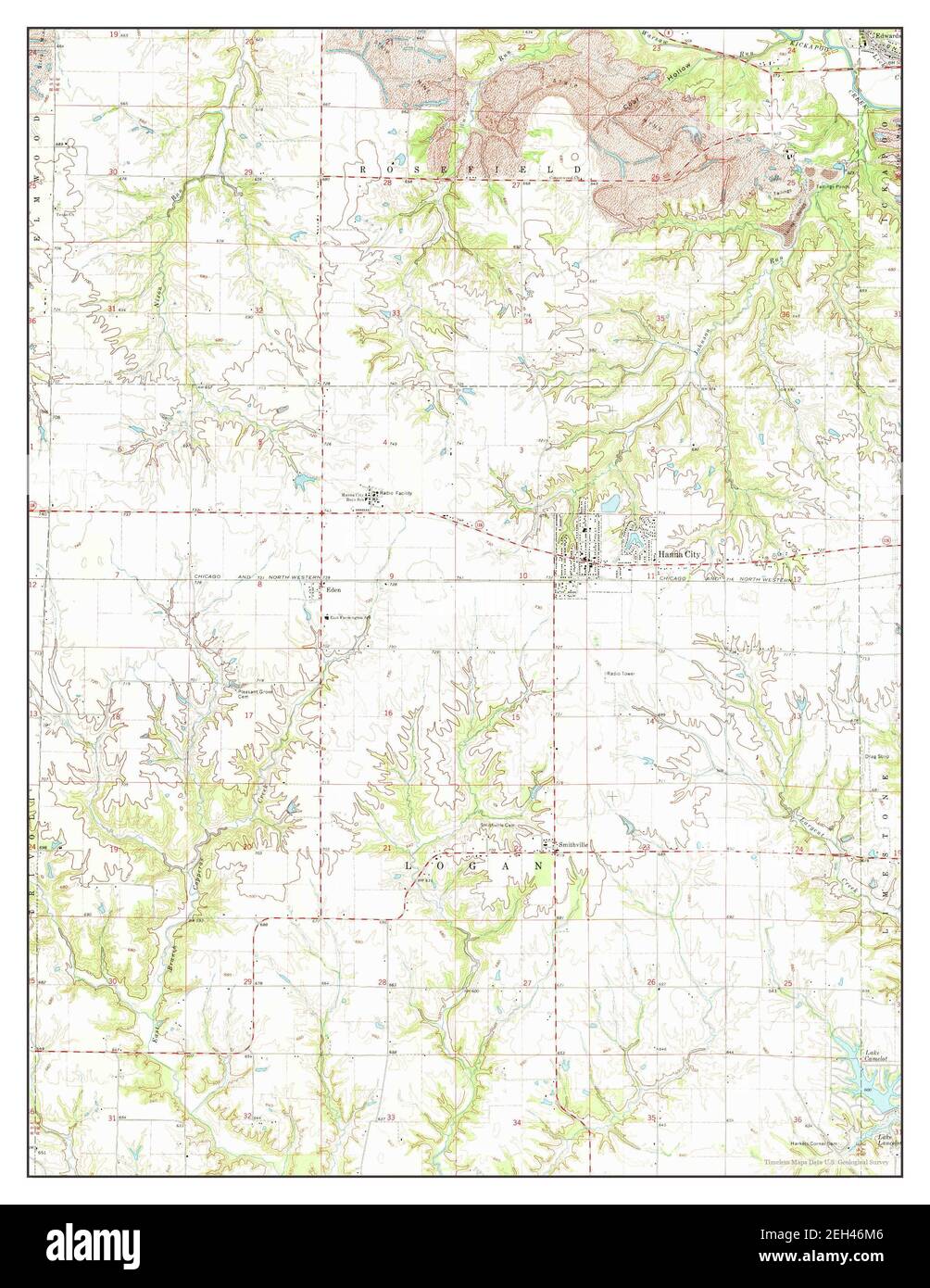 Hanna City, Illinois, map 1971, 1:24000, United States of America by Timeless Maps, data U.S. Geological Survey Stock Photo