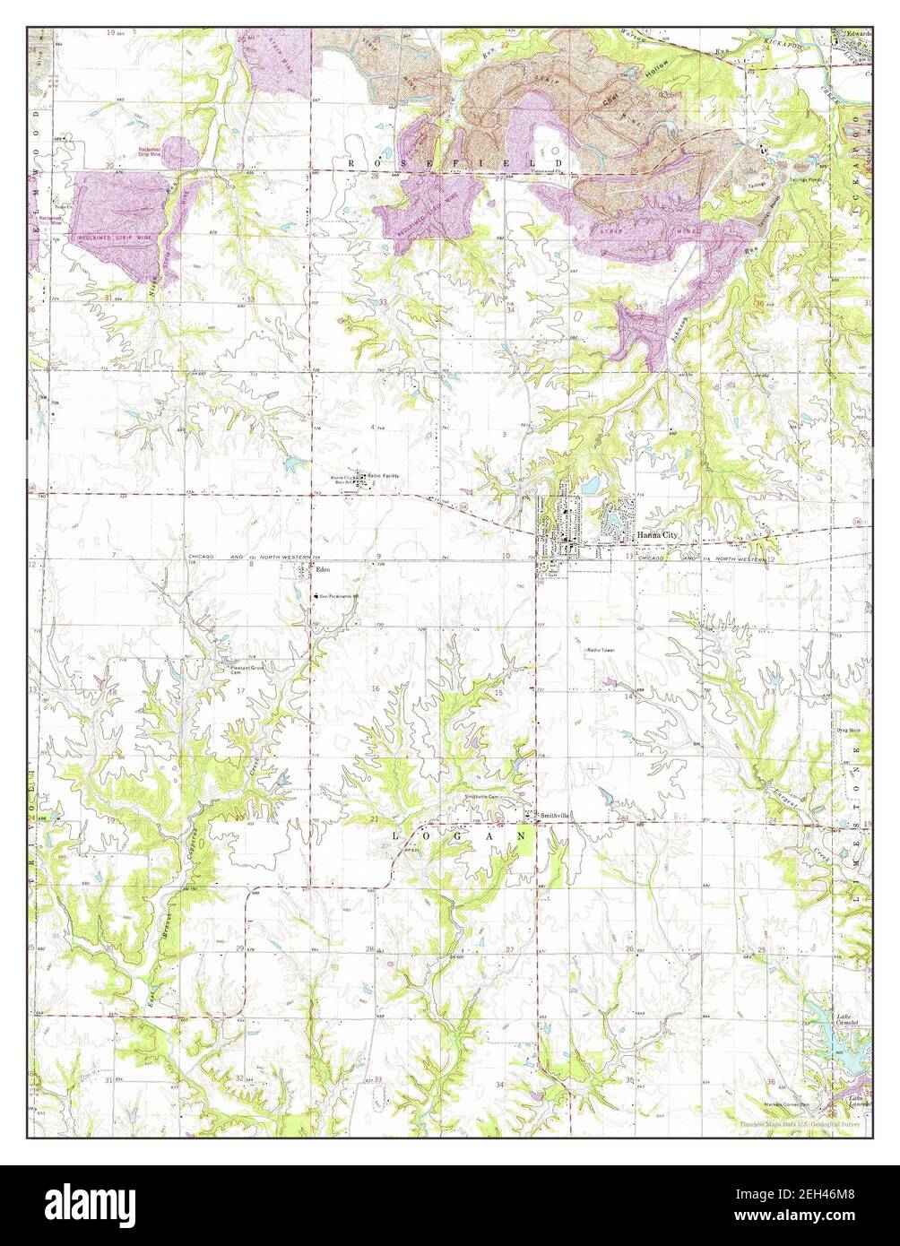 Hanna City, Illinois, map 1971, 1:24000, United States of America by Timeless Maps, data U.S. Geological Survey Stock Photo