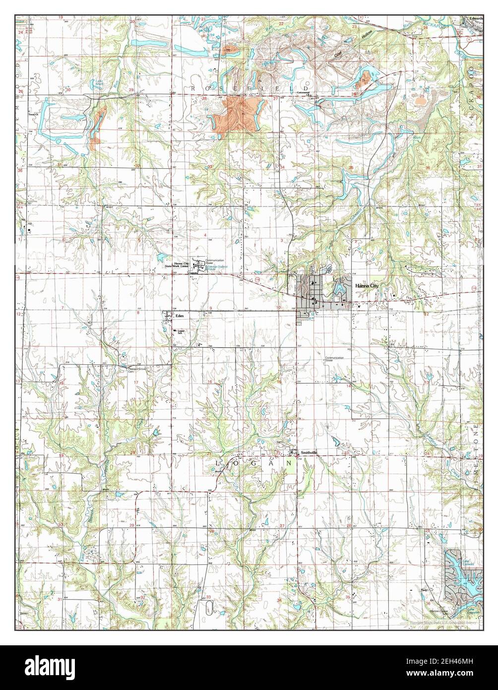 Hanna City, Illinois, map 1996, 1:24000, United States of America by Timeless Maps, data U.S. Geological Survey Stock Photo