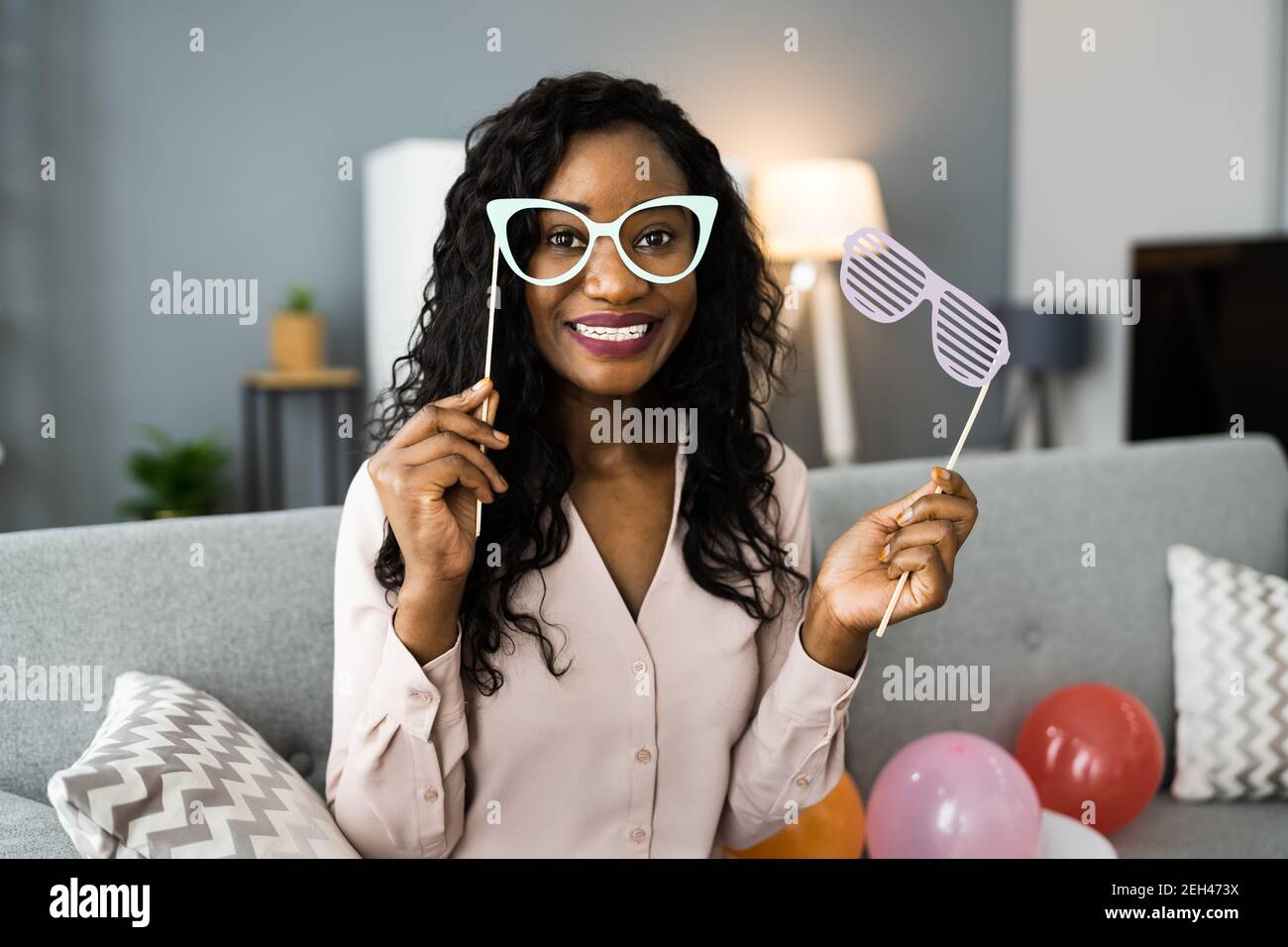 Virtual Online Birthday Party Video Conference Chat Stock Photo Alamy