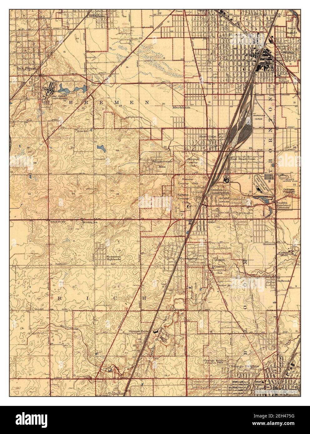 Harvey, Illinois, map 1929, 124000, United States of America by