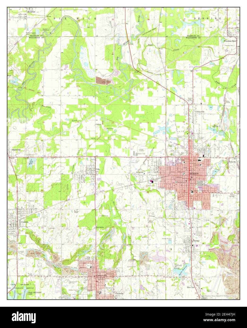 Herrin, Illinois, map 1968, 124000, United States of America by Timeless Maps, data U.S
