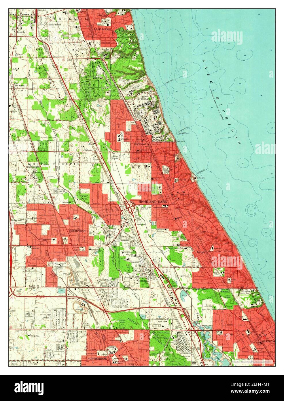 Highland park illinois map hires stock photography and images Alamy