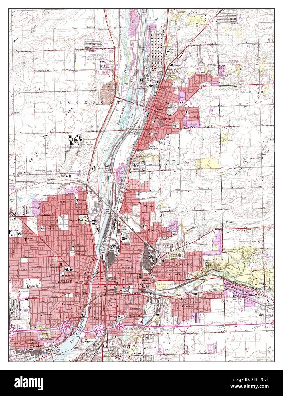 Joliet, Illinois, map 1962, 124000, United States of America by