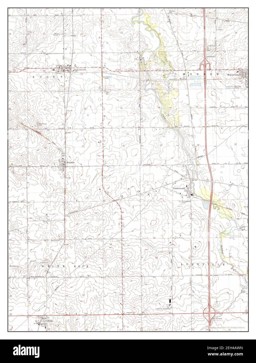 Kings, Illinois, map 1993, 1:24000, United States of America by Timeless Maps, data U.S. Geological Survey Stock Photo
