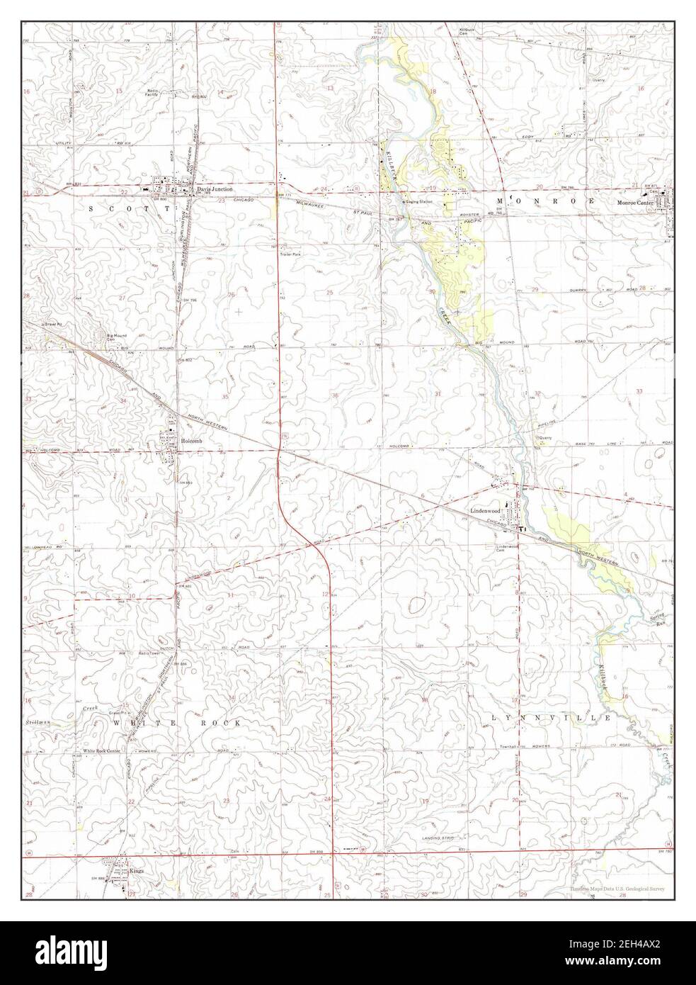 Kings, Illinois, map 1971, 1:24000, United States of America by Timeless Maps, data U.S. Geological Survey Stock Photo