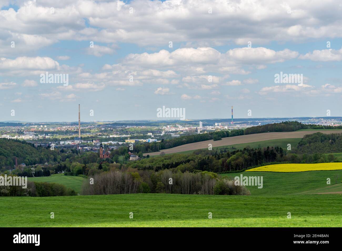 Skyline from Chemnitz in East Germany Stock Photo