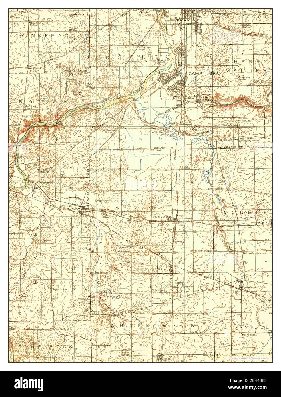 Kings, Illinois, map 1918, 1:62500, United States of America by Timeless Maps, data U.S. Geological Survey Stock Photo