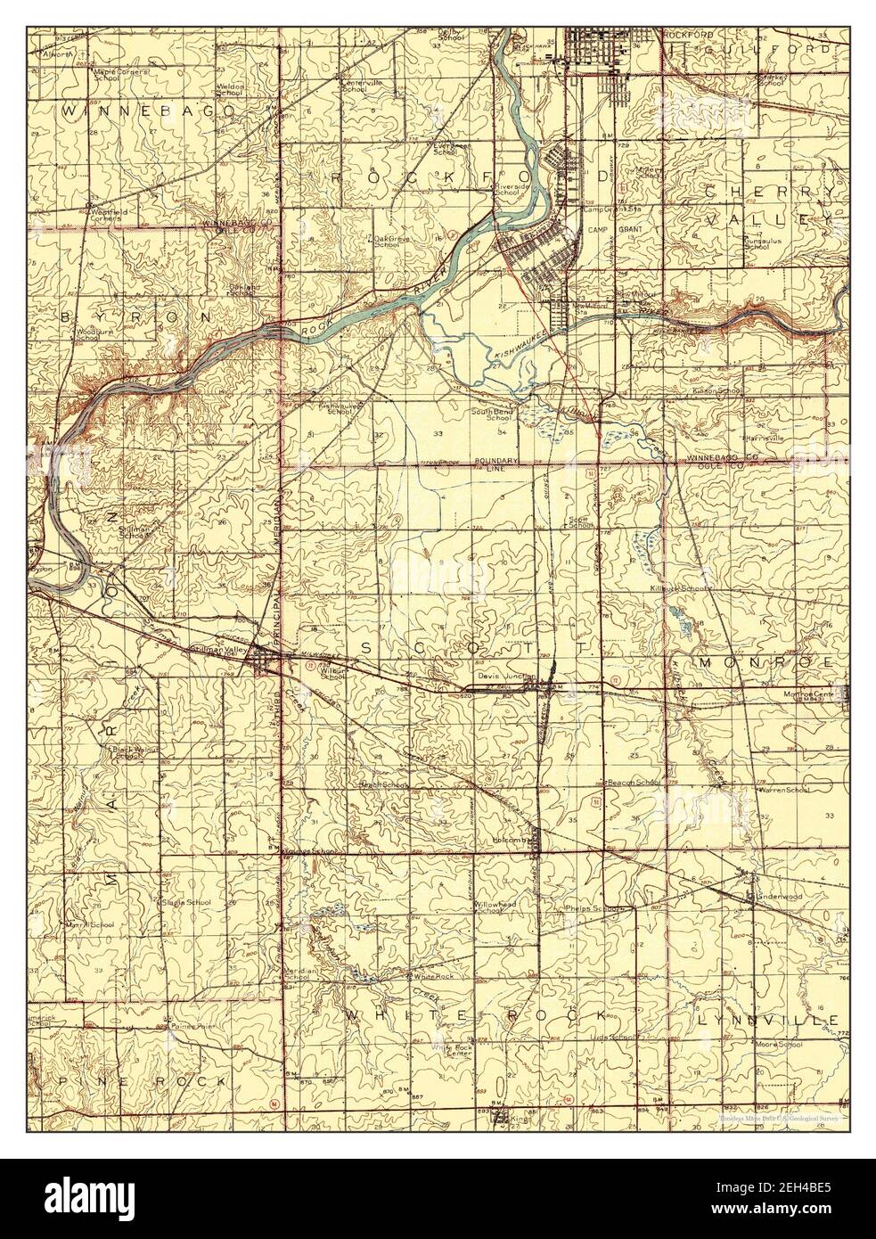 Kings, Illinois, map 1918, 1:62500, United States of America by Timeless Maps, data U.S. Geological Survey Stock Photo