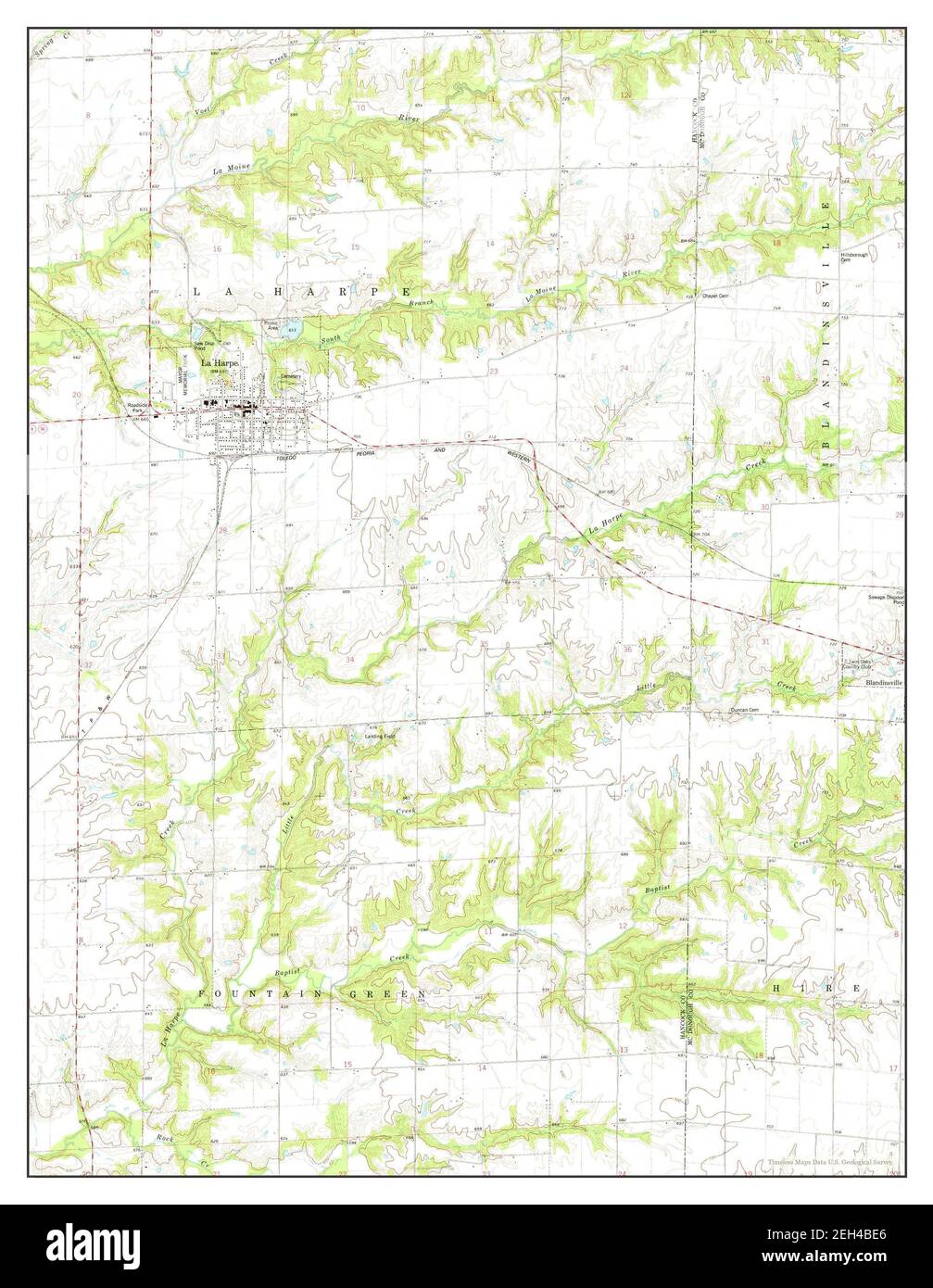 La Harpe, Illinois, map 1974, 124000, United States of America by