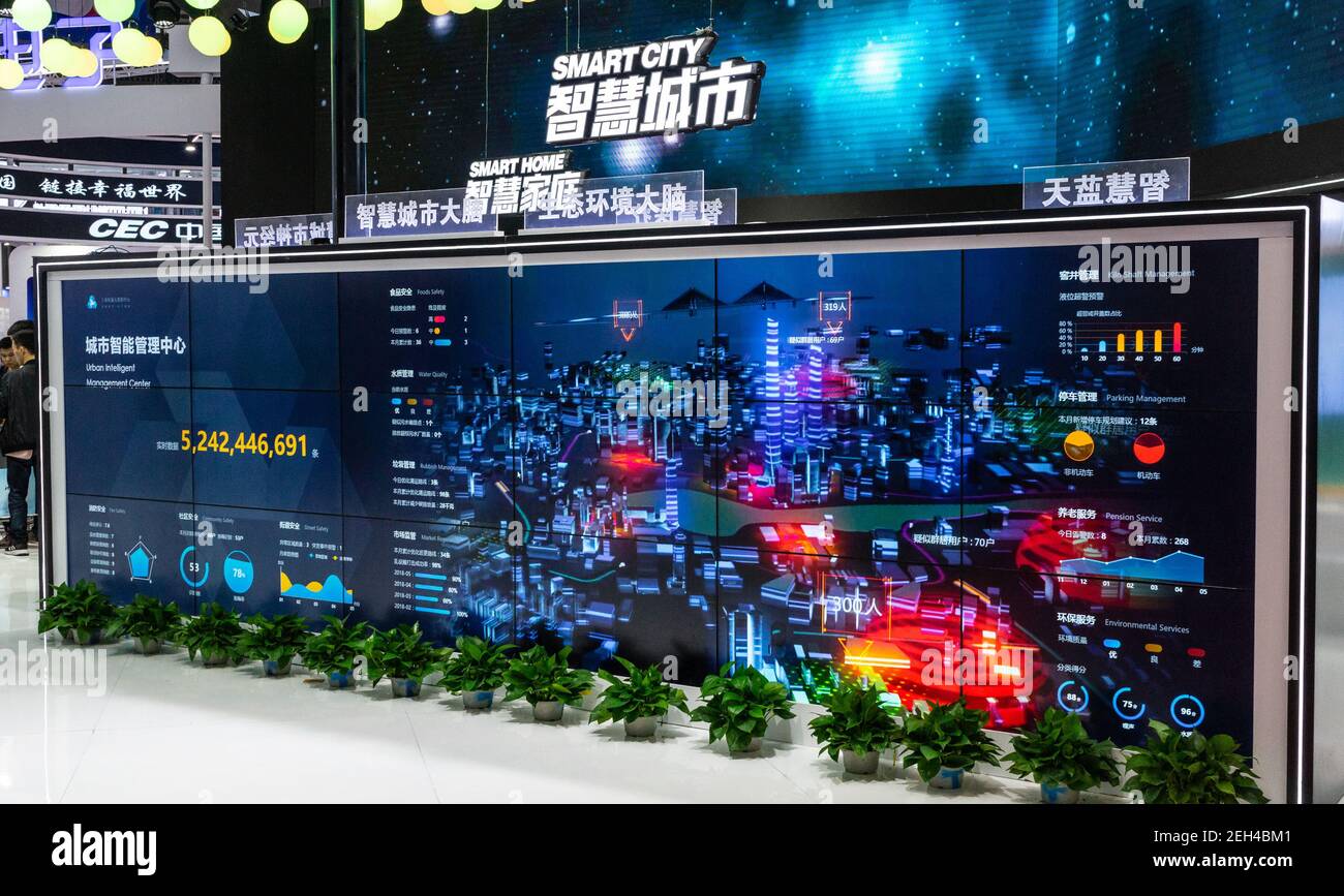Future of smart city development in Shenzhen, China Stock Photo