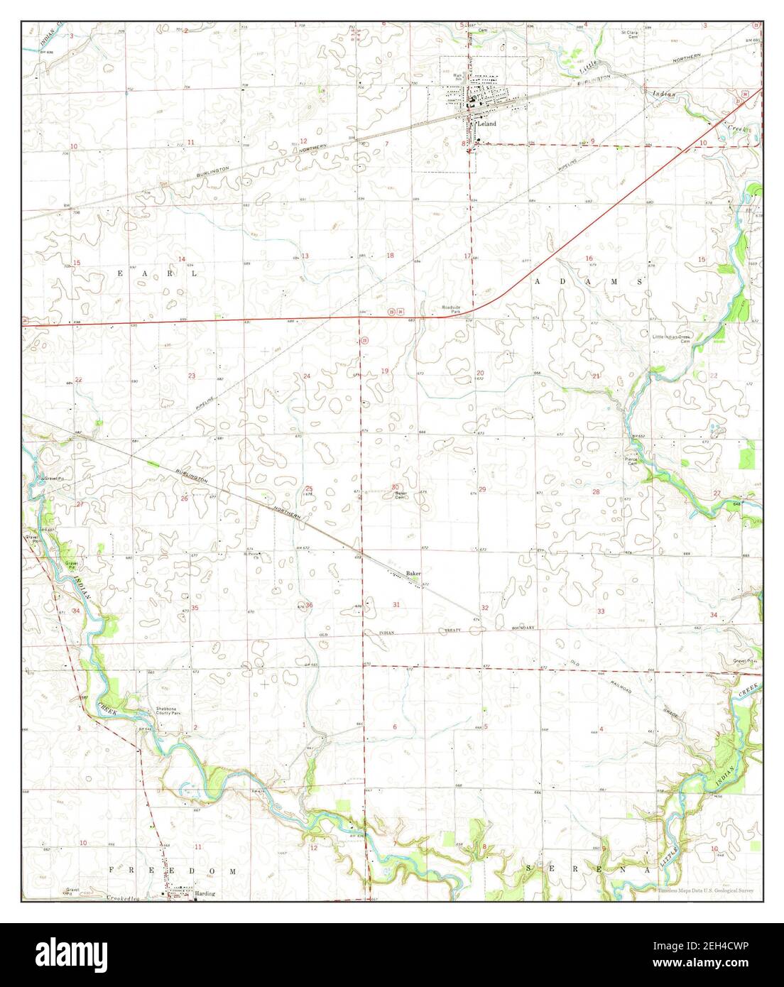 Leland, Illinois, map 1971, 124000, United States of America by