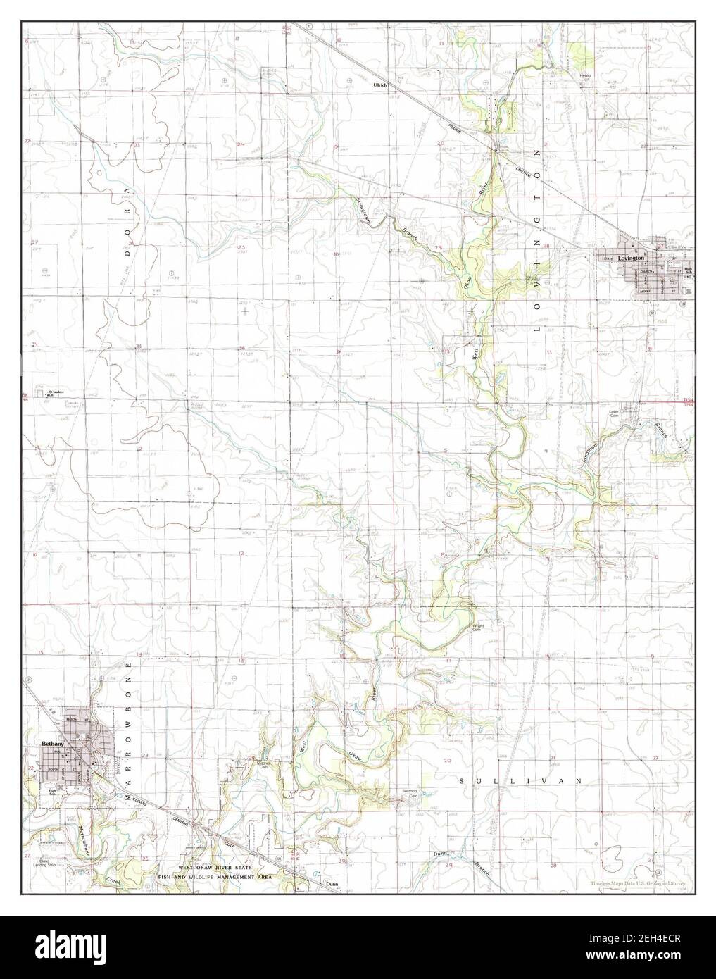 Lovington, Illinois, map 1983, 124000, United States of America by