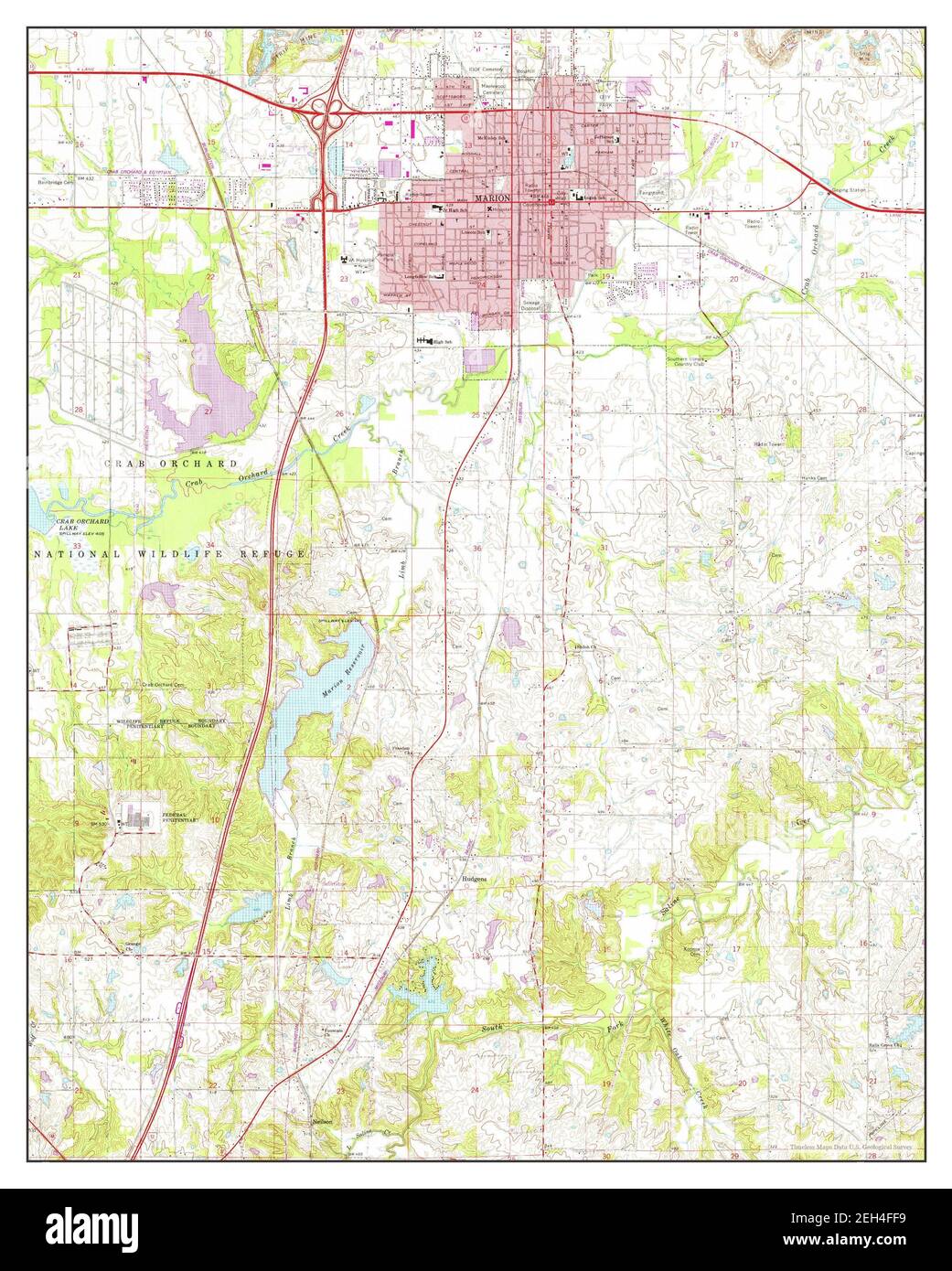 Marion, Illinois, map 1966, 1:24000, United States of America by Timeless Maps, data U.S. Geological Survey Stock Photo