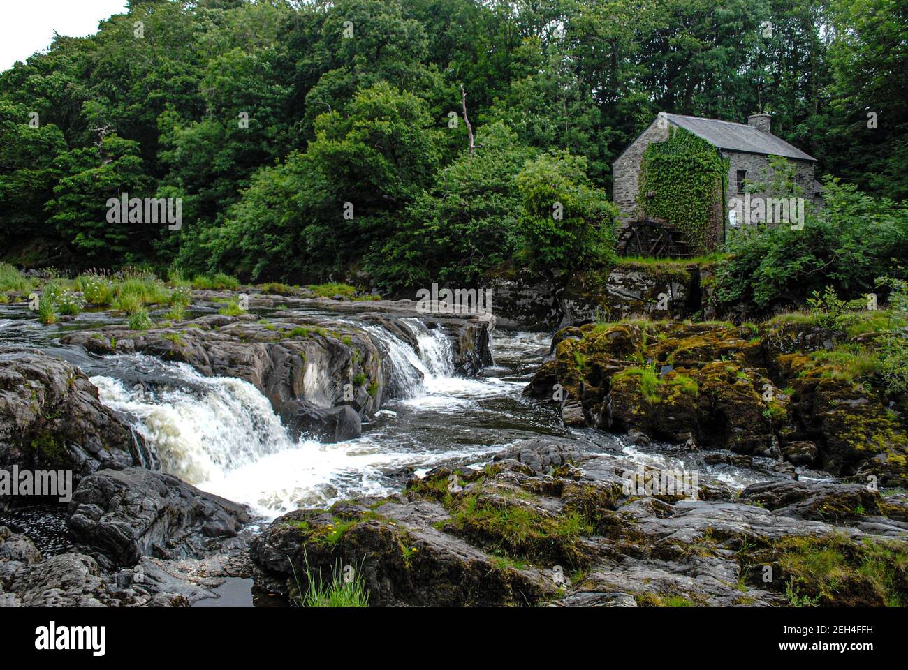 Cenath fall series of small waterfalls and pools on the river Teifi Stock Photo