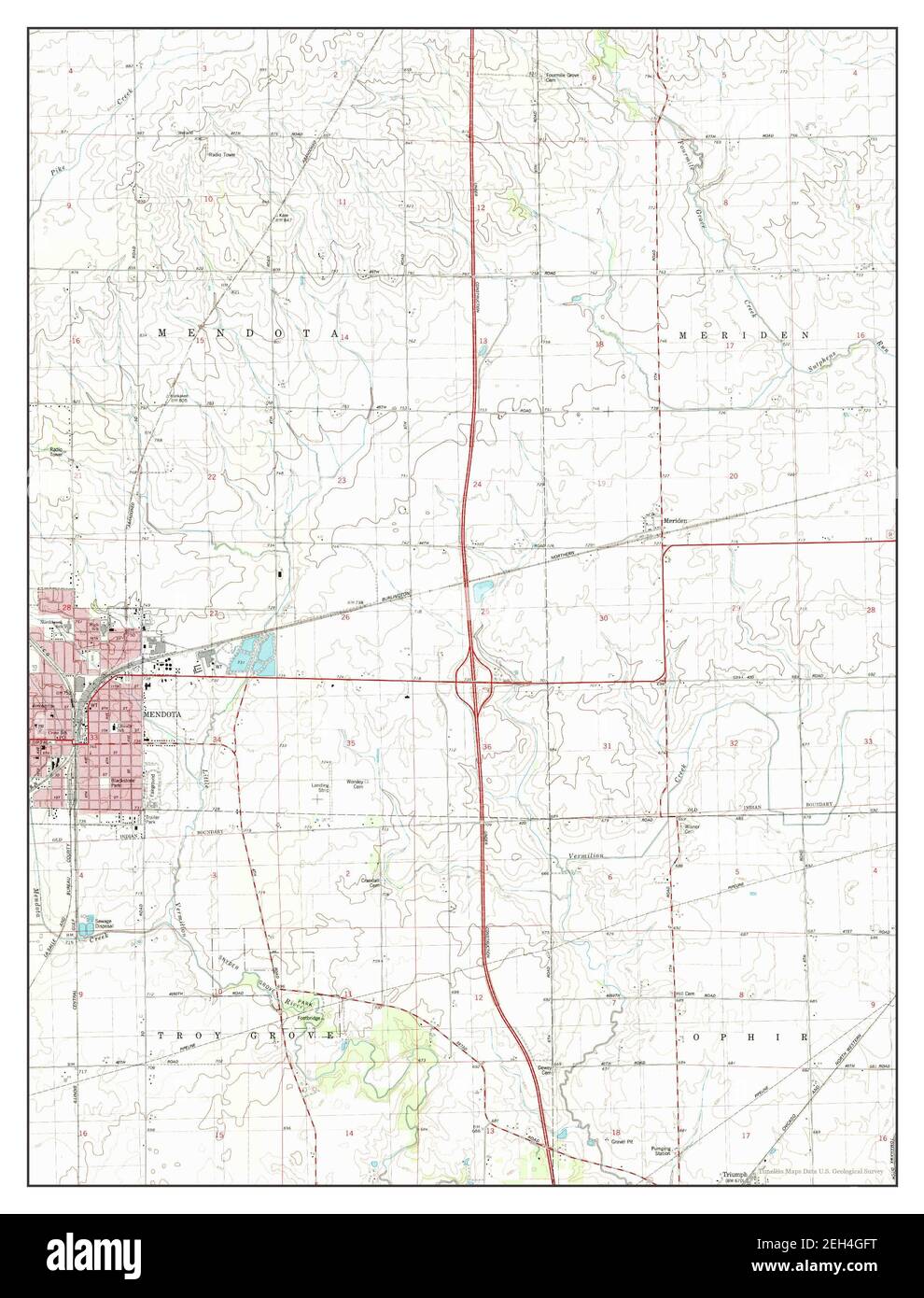 Mendota East, Illinois, map 1982, 1:24000, United States of America by Timeless Maps, data U.S. Geological Survey Stock Photo