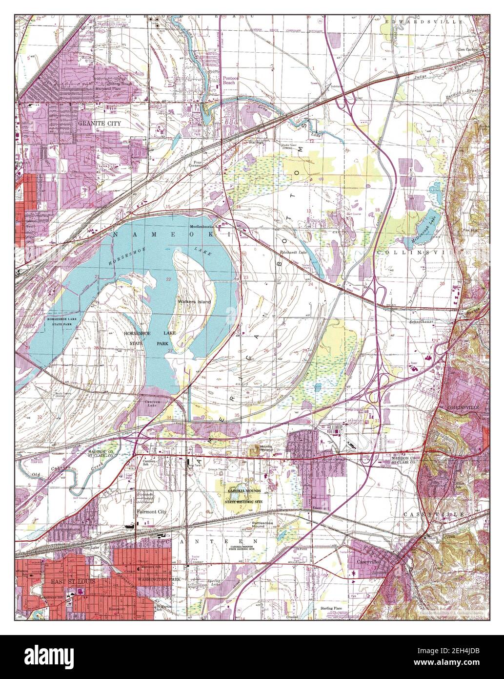 Monks Mound, Illinois, map 1998, 124000, United States of America by Timeless Maps, data U.S
