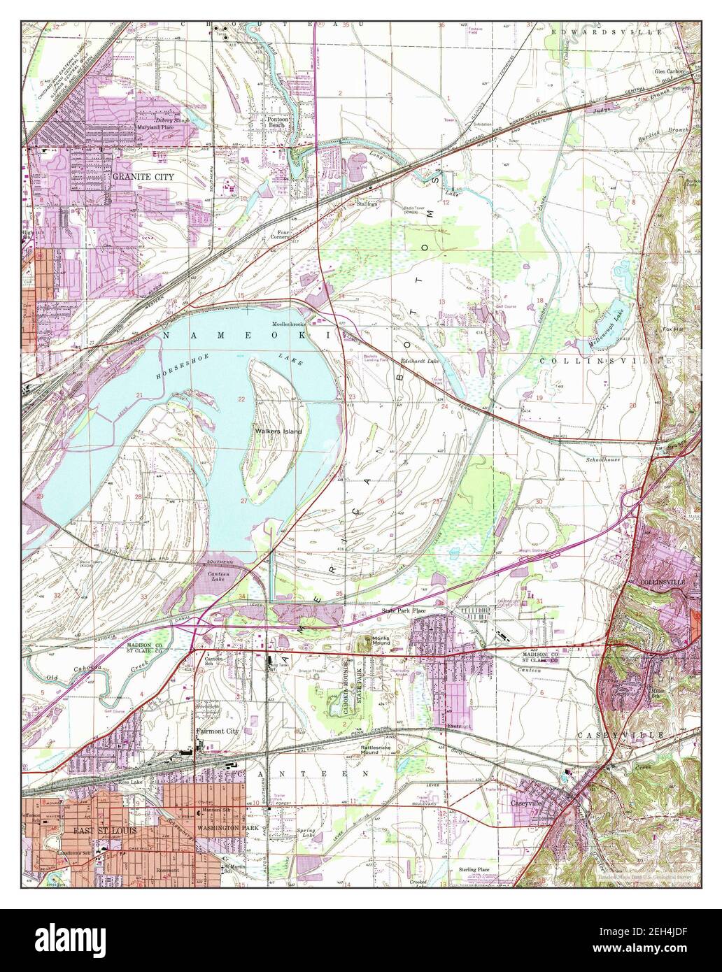 Monks Mound, Illinois, map 1954, 124000, United States of America by Timeless Maps, data U.S
