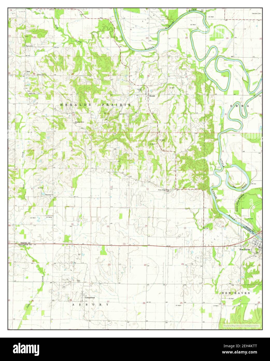 New Haven, Illinois, map 1964, 124000, United States of America by Timeless Maps, data U.S