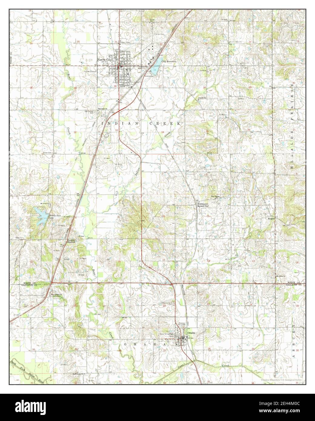 Norris City, Illinois, map 1963, 1:24000, United States of America by Timeless Maps, data U.S. Geological Survey Stock Photo