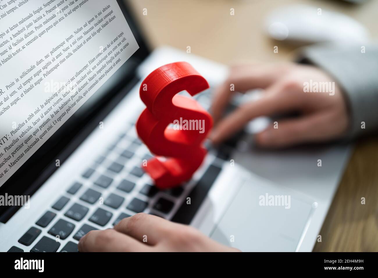 Paragraph Court Law Tech On Computer. Legal And Law Stock Photo