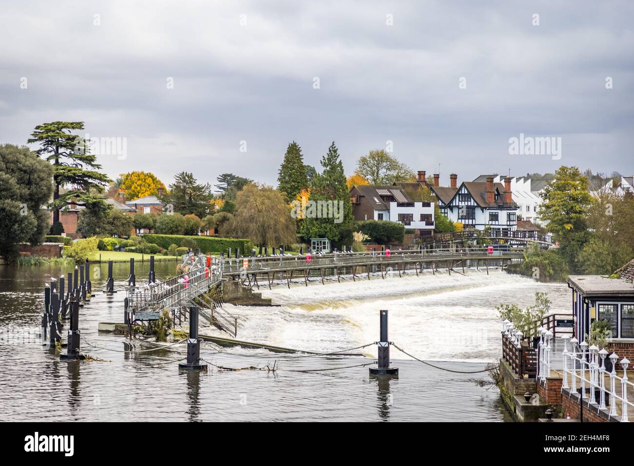 Marlow Weir on the River Thames, England Stock Photo Alamy